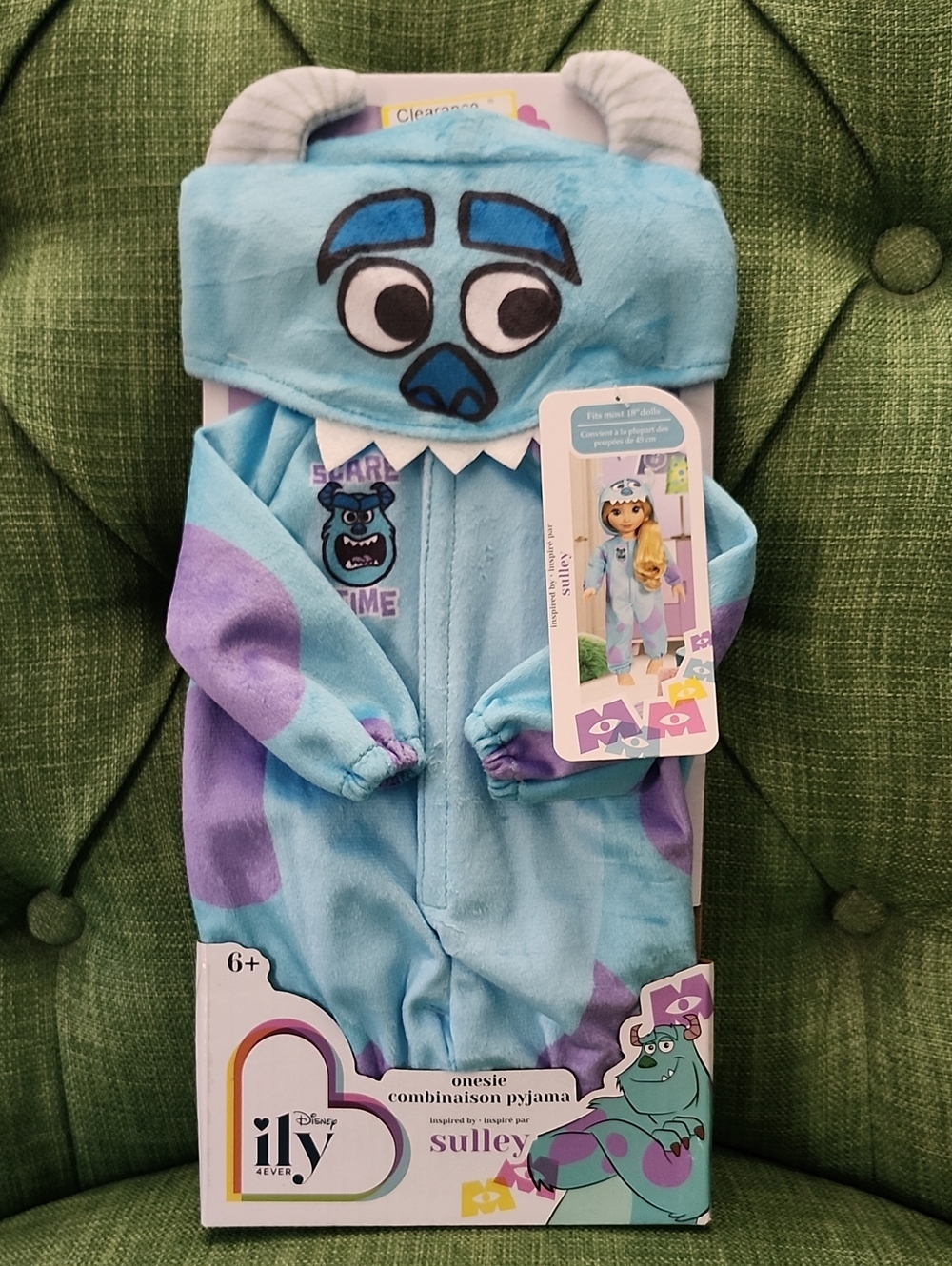 Disney ILY 4Ever Sulley Blue One-Piece Doll Costume Pajama
